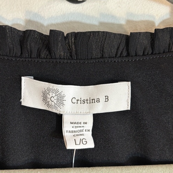 CHRISTINA B Sz L Maxi Dress Tiered Ruffled Sheer Lined Elastic Waist NEW W/ TAG - Picture 3 of 15